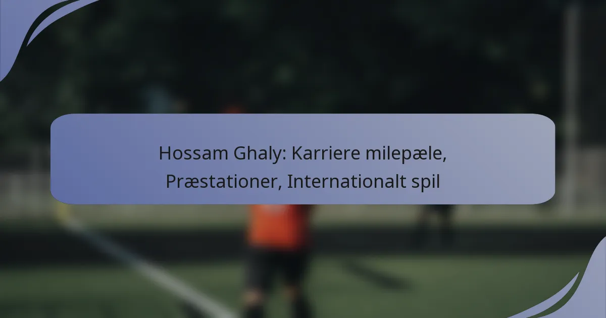 Hossam Ghaly: Karriere milepæle, Præstationer, Internationalt spil