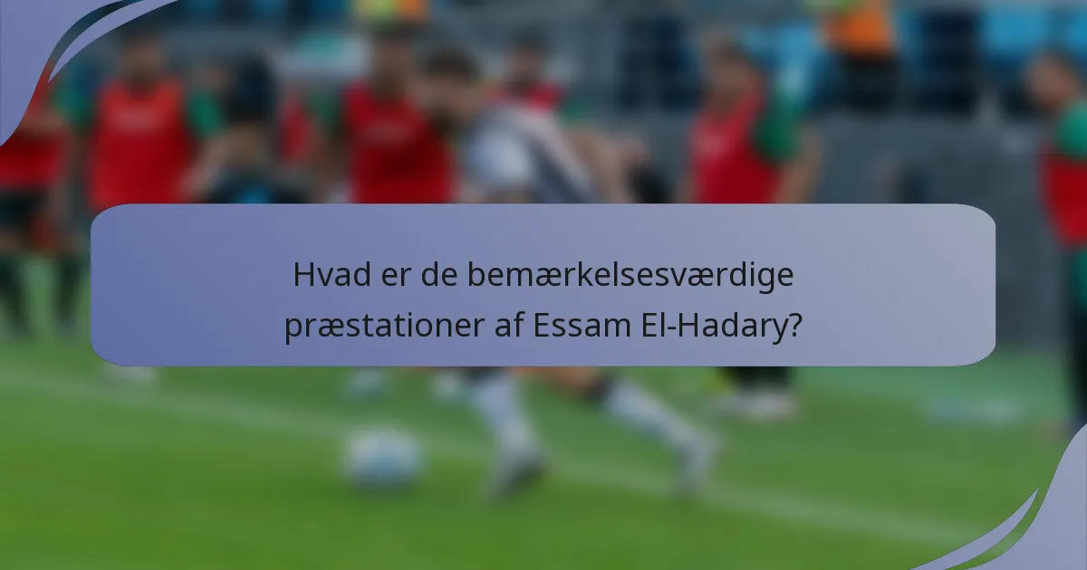 Hvad er de bemærkelsesværdige præstationer af Essam El-Hadary?