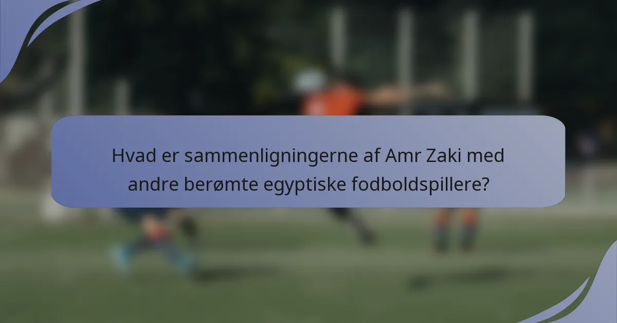 Hvad er sammenligningerne af Amr Zaki med andre berømte egyptiske fodboldspillere?