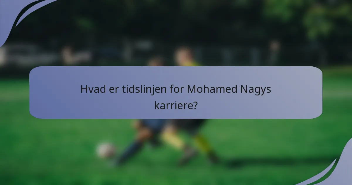 Hvad er tidslinjen for Mohamed Nagys karriere?