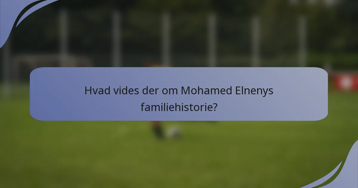 Hvad vides der om Mohamed Elnenys familiehistorie?