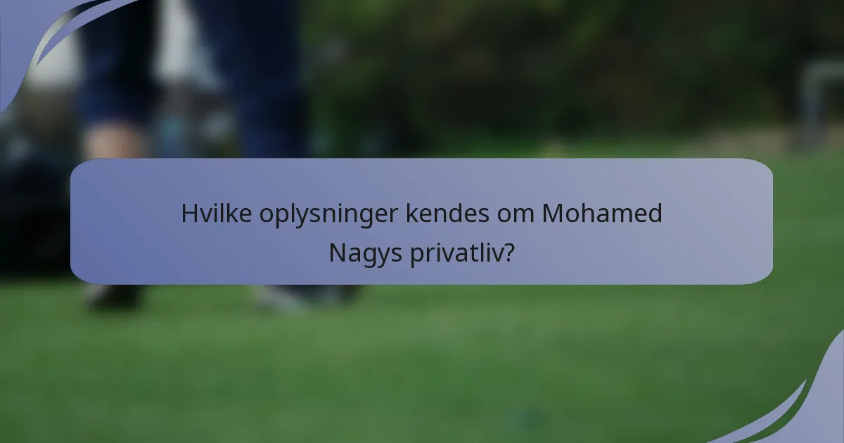 Hvilke oplysninger kendes om Mohamed Nagys privatliv?
