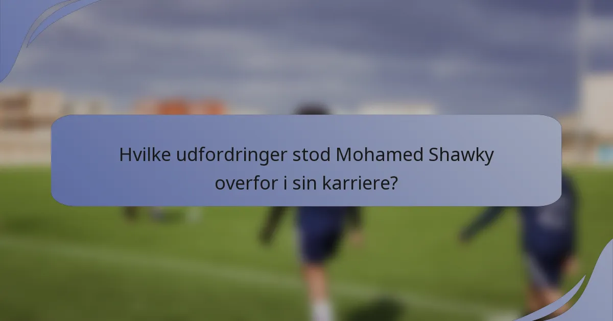 Hvilke udfordringer stod Mohamed Shawky overfor i sin karriere?
