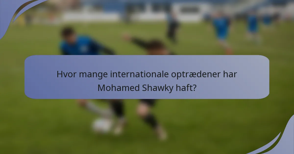 Hvor mange internationale optrædener har Mohamed Shawky haft?