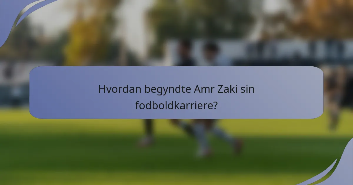 Hvordan begyndte Amr Zaki sin fodboldkarriere?