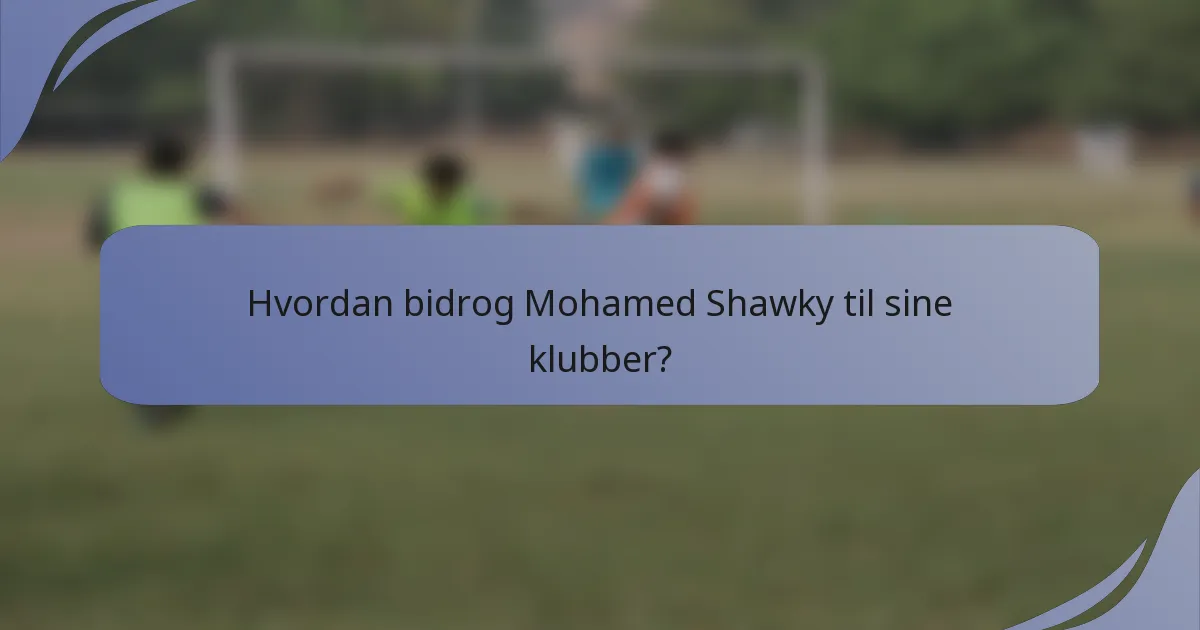 Hvordan bidrog Mohamed Shawky til sine klubber?