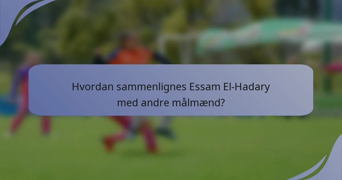 Hvordan sammenlignes Essam El-Hadary med andre målmænd?